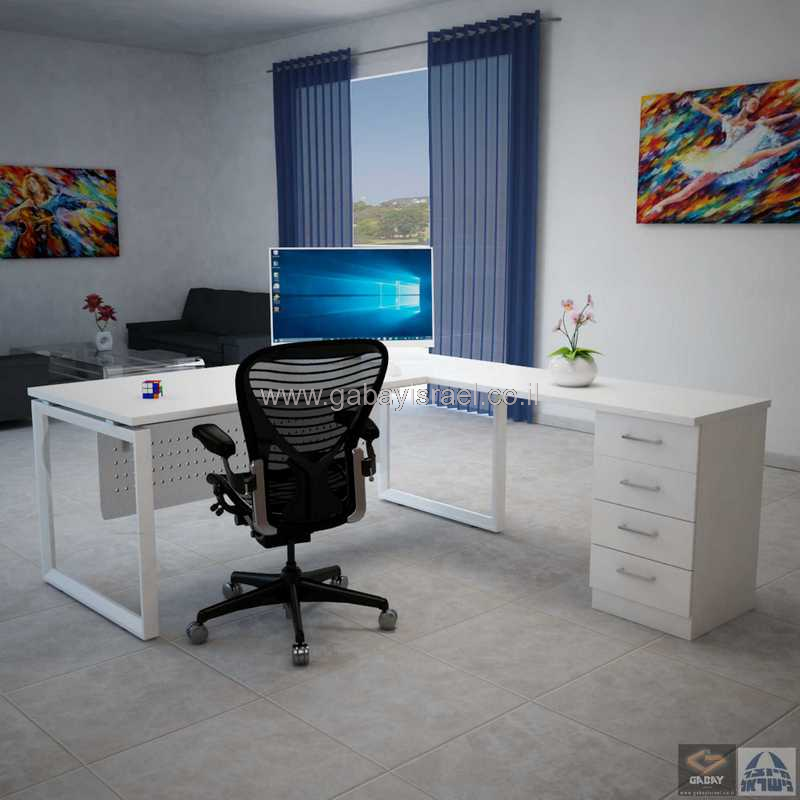 שולחן כתיבה משרדי Diamond רגל לבנה