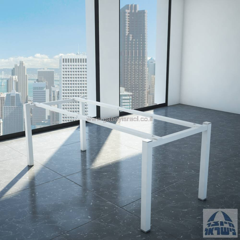 קיט רגלי מתכת לשולחן כתיבה משרדי  דגם  TOMER בצבע לבן מבריק