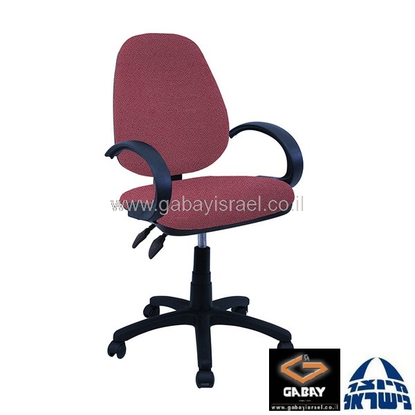 כסא מזכירה אדום דגם טופז עם ידיות סהר